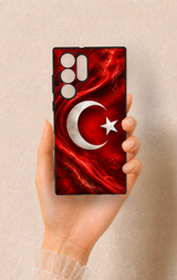 Samsung S22 Ultra Uyumlu Türk Bayrağı Desenli Silikon Kılıf