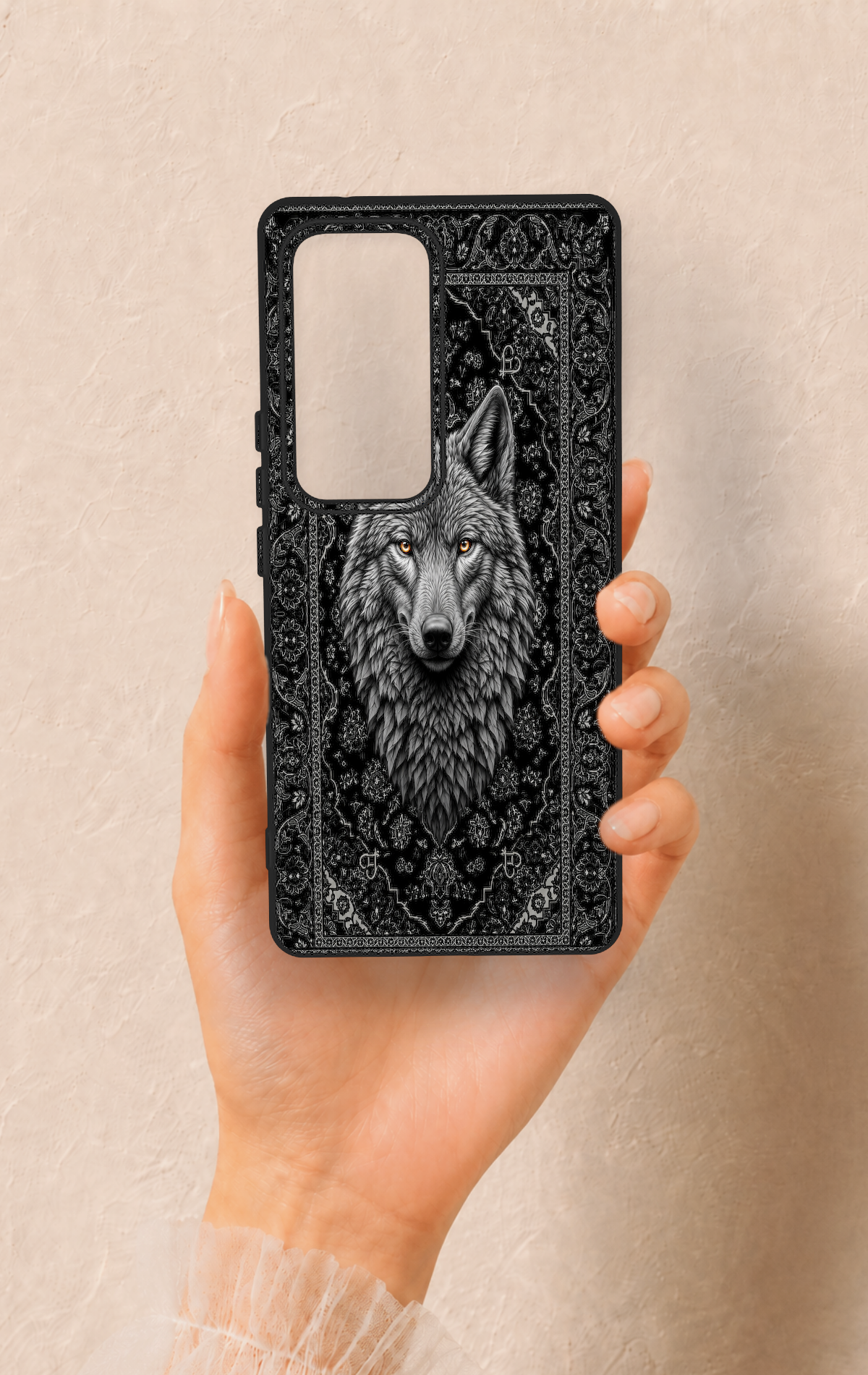 Vivo V30 Uyumlu Etnik Kurt Desenli Silikon Kılıf