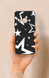 Redmi A3 Uyumlu Siyah Mega Star Desenli Silikon Kılıf