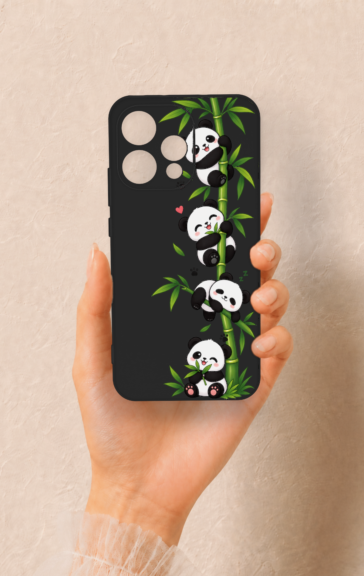 Oppo Reno 15 5G Uyumlu Sevimli Panda Bambu Desenli Silikon Kılıf