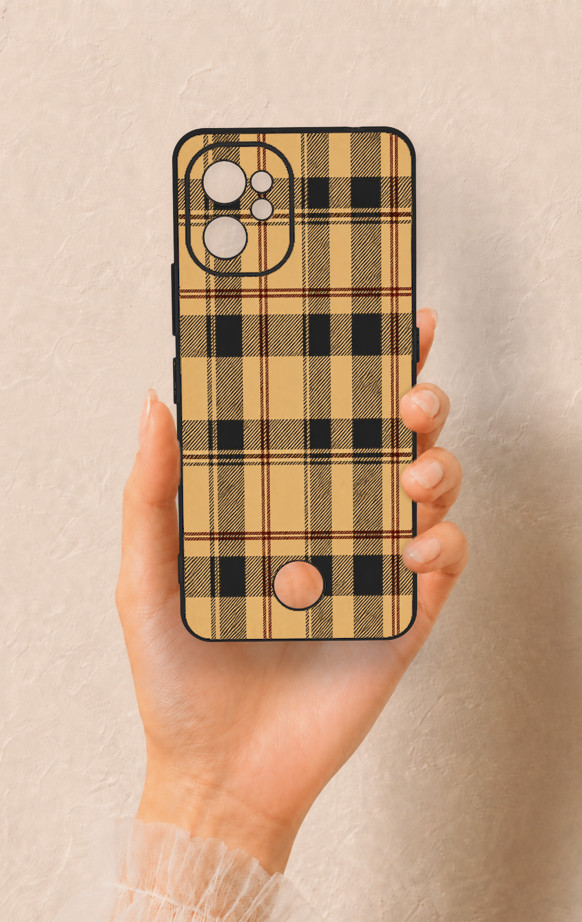 Reeder S19 Max Pro Uyumlu Burberry Ekose Desenli Silikon Kılıf