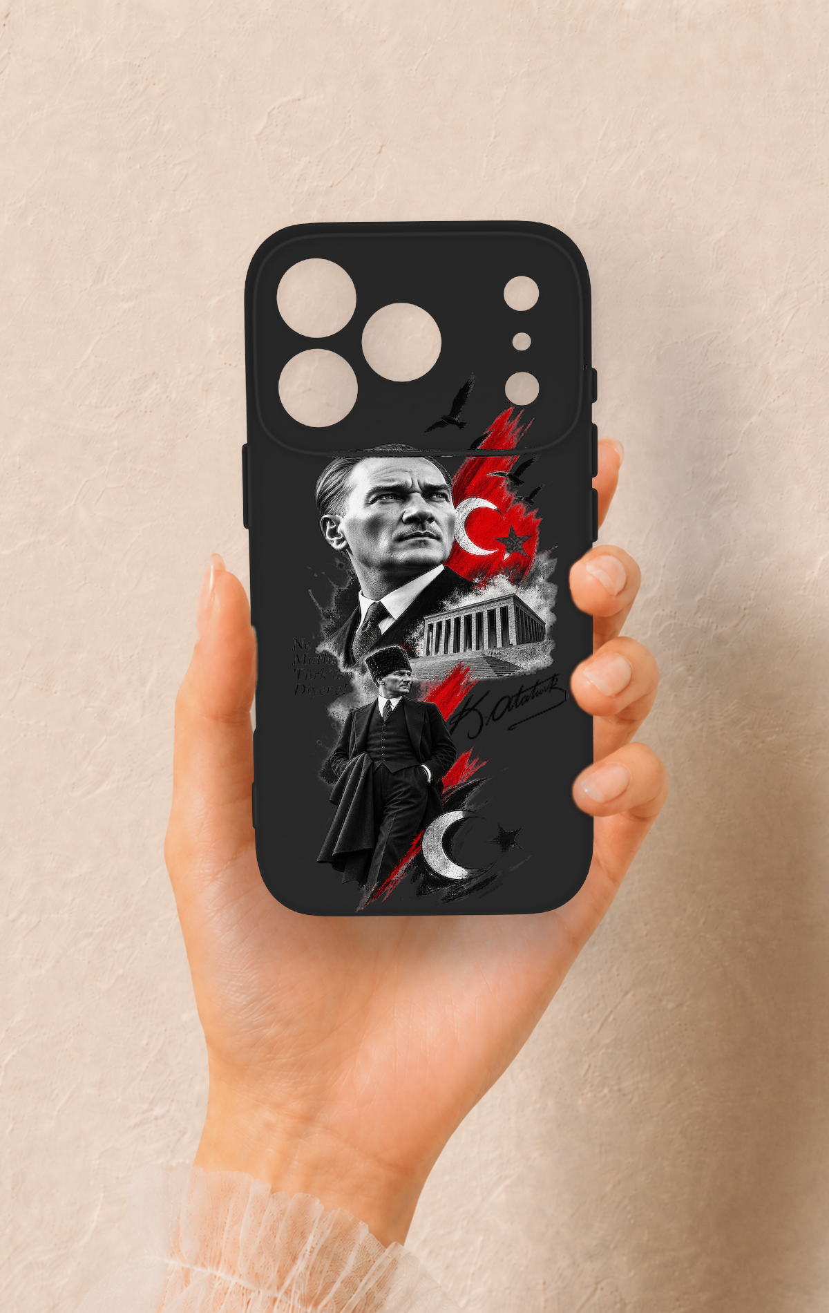 iPhone 17 Pro Uyumlu Atatürk Anıtkabir Desenli Silikon Kılıf