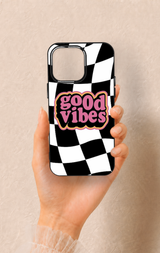 iPhone 15 Pro Max Uyumlu Black Good Vibes Desenli Silikon Kılıf