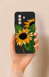 Huawei Nova Y70 Uyumlu Ay Çiçeği Desenli Silikon Kılıf