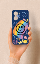 Vivo Y16 Uyumlu Happing Smile Desenli Silikon Kılıf