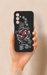Samsung M14 Uyumlu Rubik Küb Desenli Silikon Kılıf