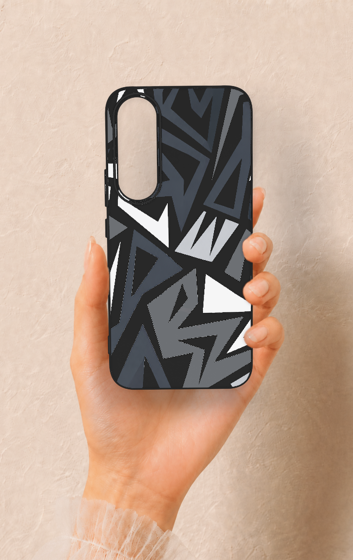 Vivo V70 FE 5G Uyumlu Geometrik Blok Desenli Silikon Kılıf