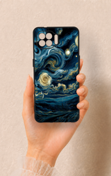 Oppo Reno 4 Lite Uyumlu Yıldızlı Gece Desenli Silikon Kılıf