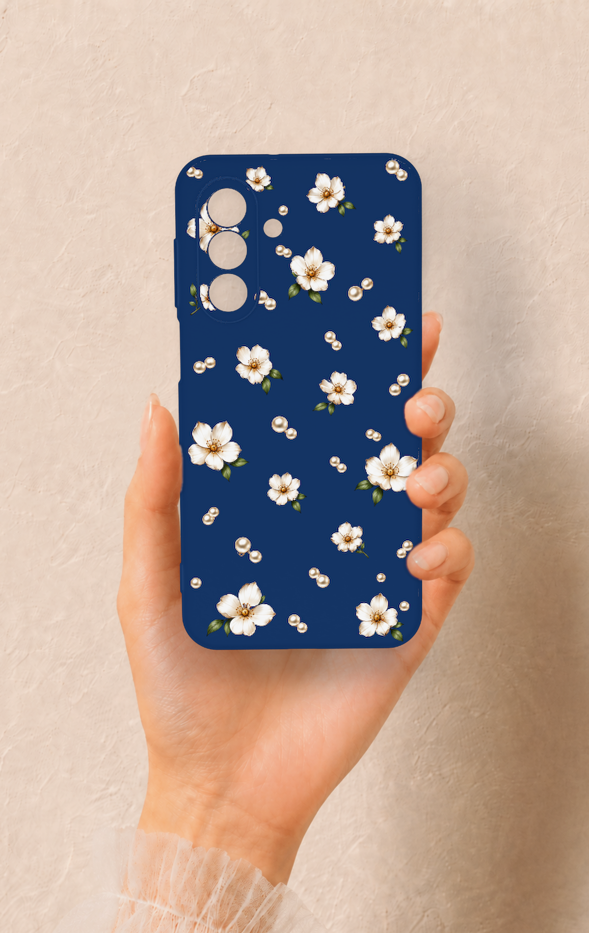 Samsung A17 Uyumlu Papatya İnci Desenli Silikon Kılıf