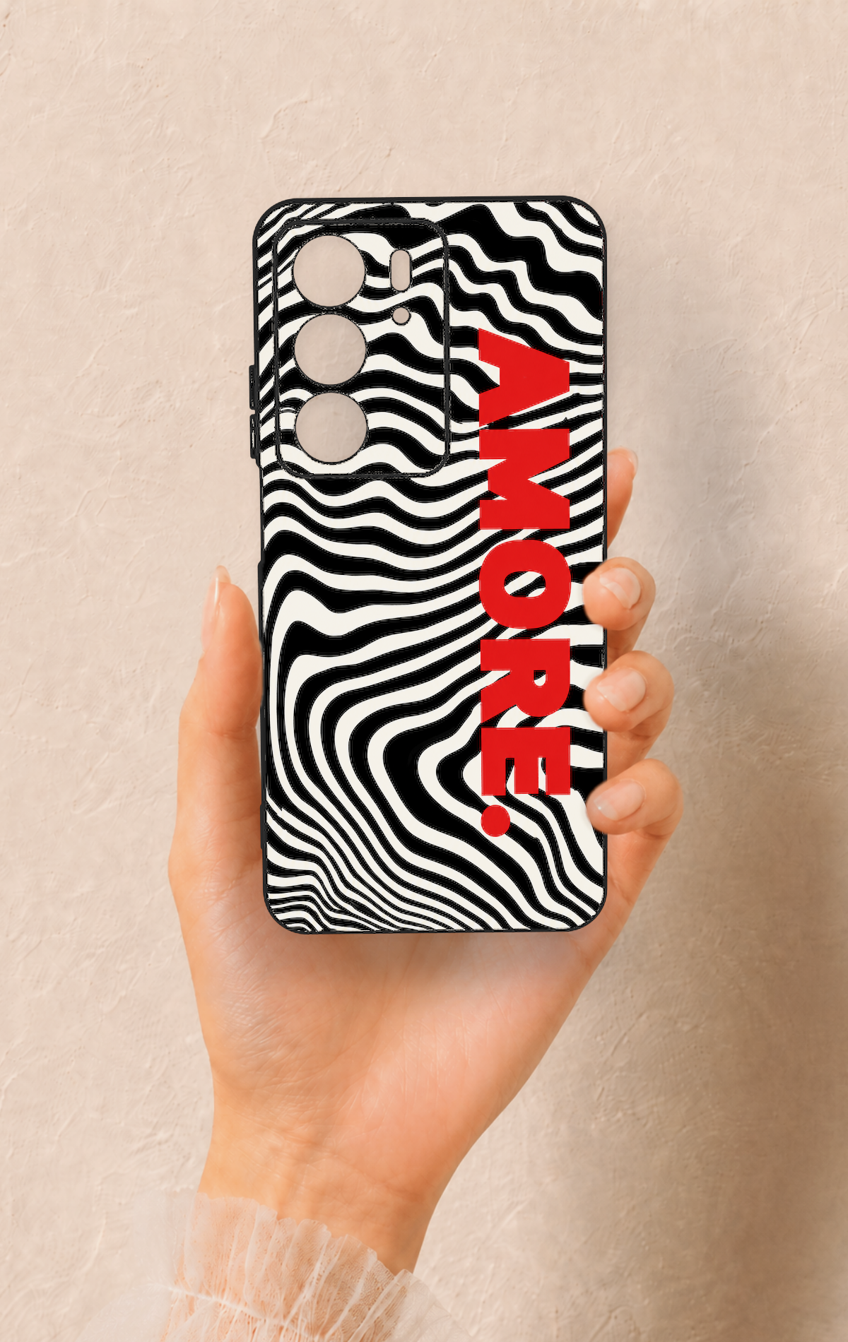 Realme C75 Uyumlu Zebra Amore Desenli Silikon Kılıf