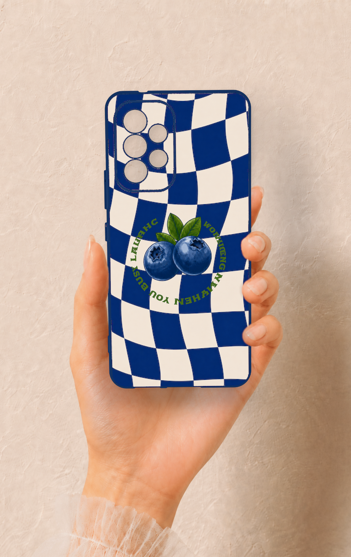 Samsung A53 Uyumlu Yaban Mersini Desenli Silikon Kılıf