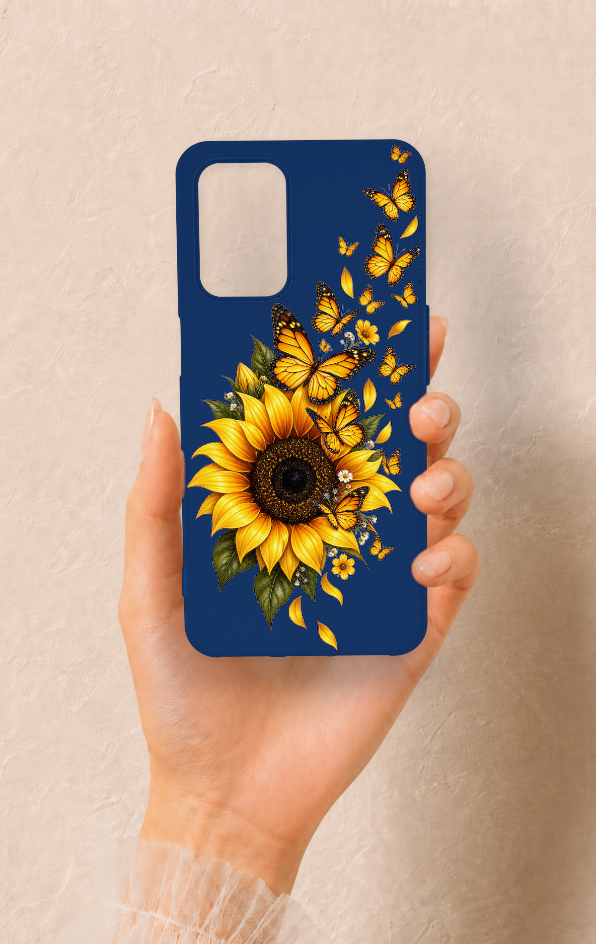 Oppo A54 Uyumlu Ayçiçeği Desenli Silikon Kılıf