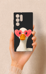 Samsung S22 Ultra Uyumlu Aşık Ördek Desenli Silikon Kılıf