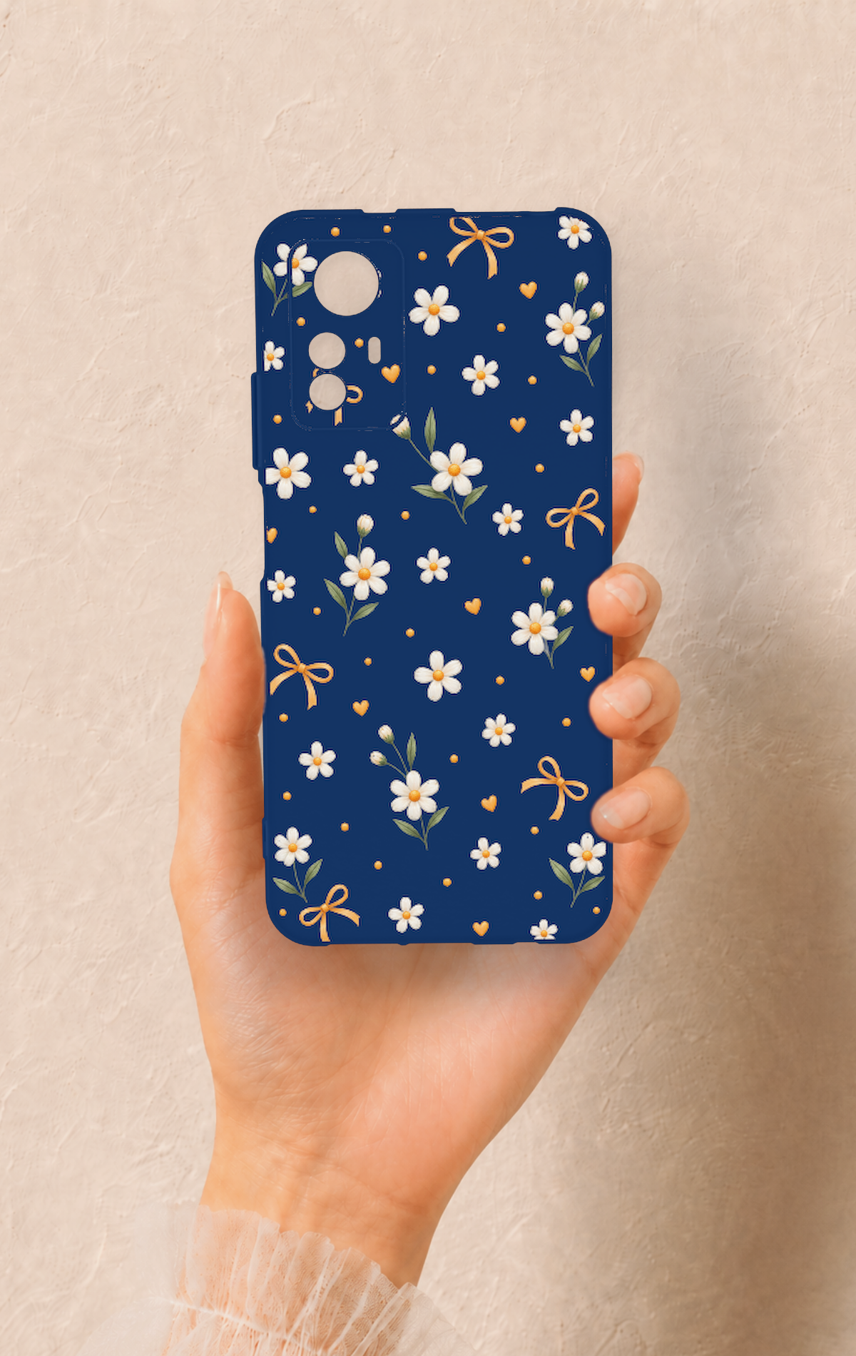 Redmi Note 12S Uyumlu Papatya Fiyonk Desenli Silikon Kılıf
