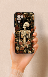 Redmi Note 10-10S Uyumlu Çiçek İskelet Desenli Silikon Kılıf