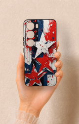 Vivo V40 Lite 5G Uyumlu Star Flag Desenli Silikon Kılıf