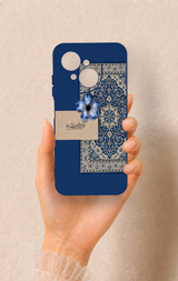 Tecno Spark Go1 Uyumlu Mavi Etnik Halı Desenli Silikon Kılıf