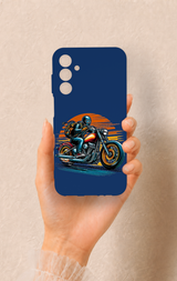 Samsung A15 Uyumlu Moto Rider Desenli Silikon Kılıf