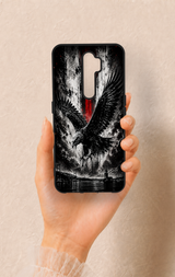 Oppo A5 2020 Uyumlu Kara Kartal Desenli Silikon Kılıf