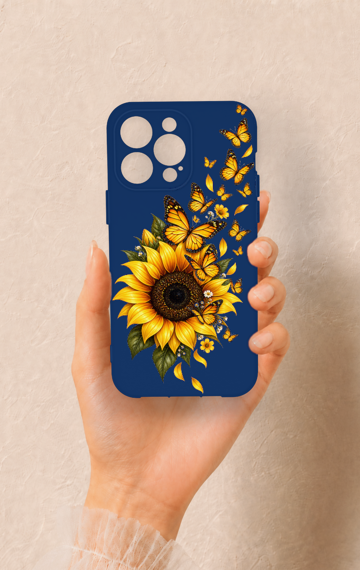 iPhone 13 Pro Max Uyumlu Ayçiçeği Desenli Silikon Kılıf