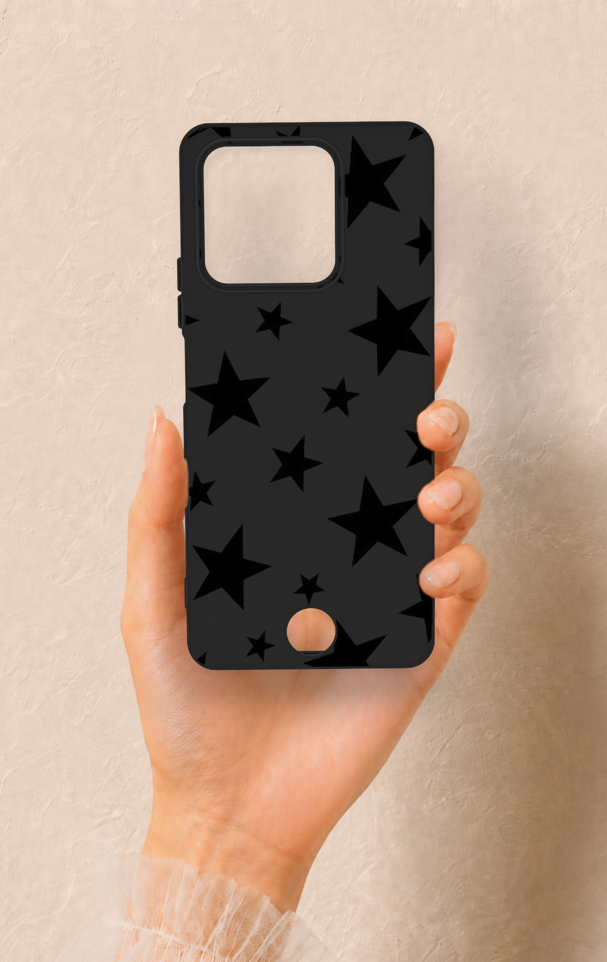 Reeder S71 Uyumlu Siyah Star Desenli Silikon Kılıf