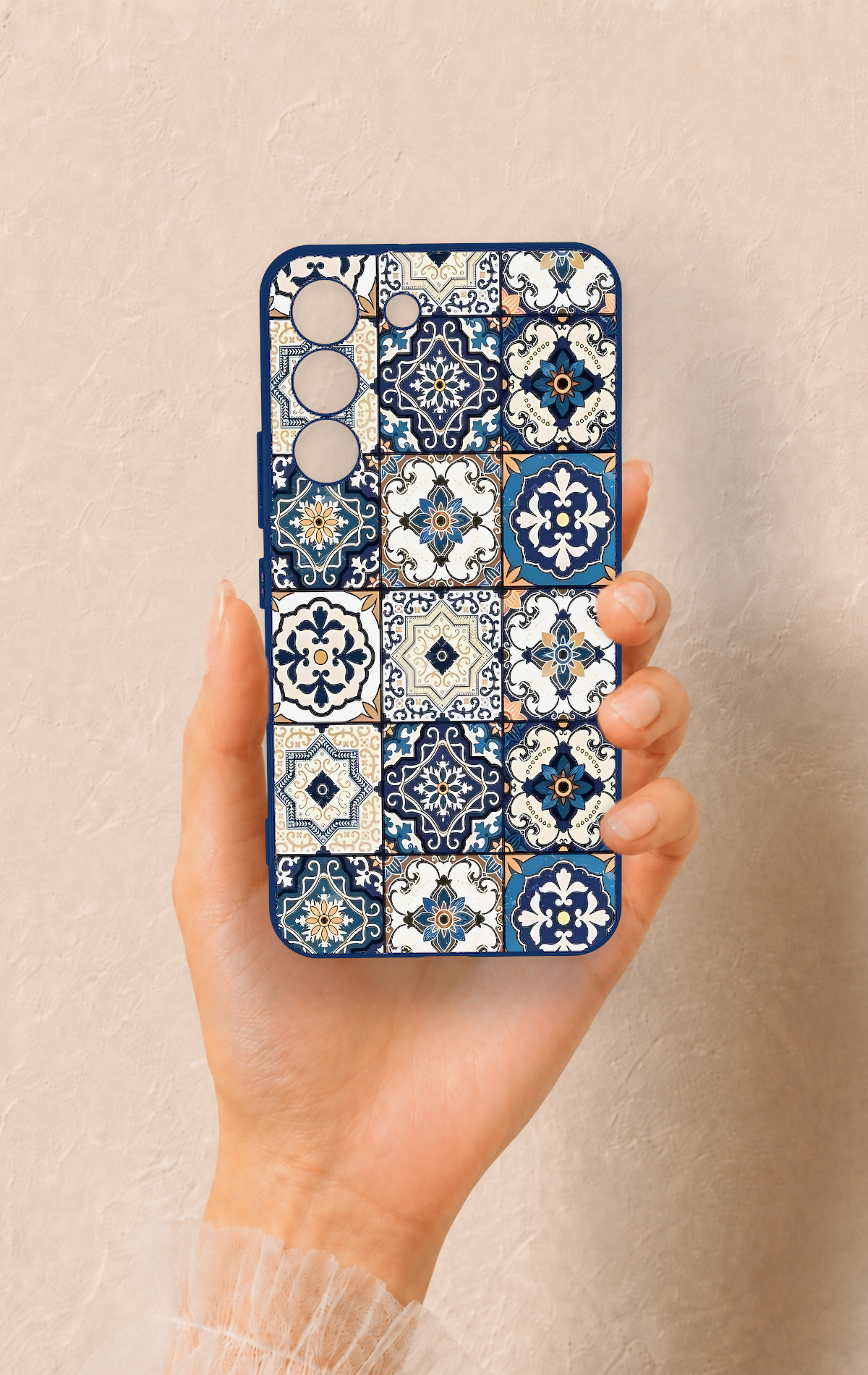 Samsung S22 Uyumlu Mozaik Çini Desenli Silikon Kılıf