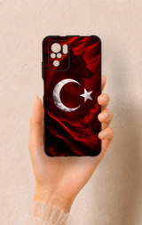 Redmi Note 10-10S Uyumlu Kurt Türk Bayrağı Desenli Silikon Kılıf