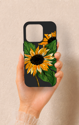 iPhone 15 Pro Uyumlu Ay Çiçeği Desenli Silikon Kılıf
