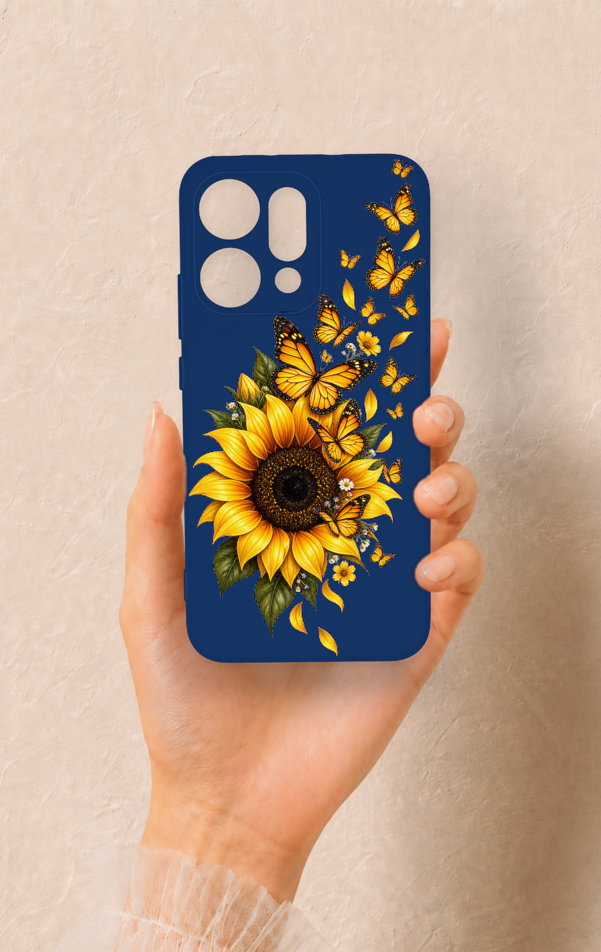 Oppo Reno 14 Uyumlu Ayçiçeği Desenli Silikon Kılıf