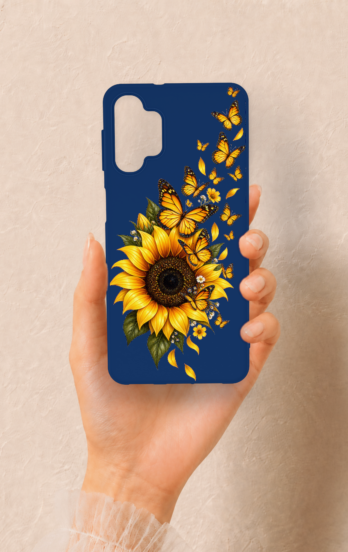 Samsung A32 Uyumlu Ayçiçeği Desenli Silikon Kılıf