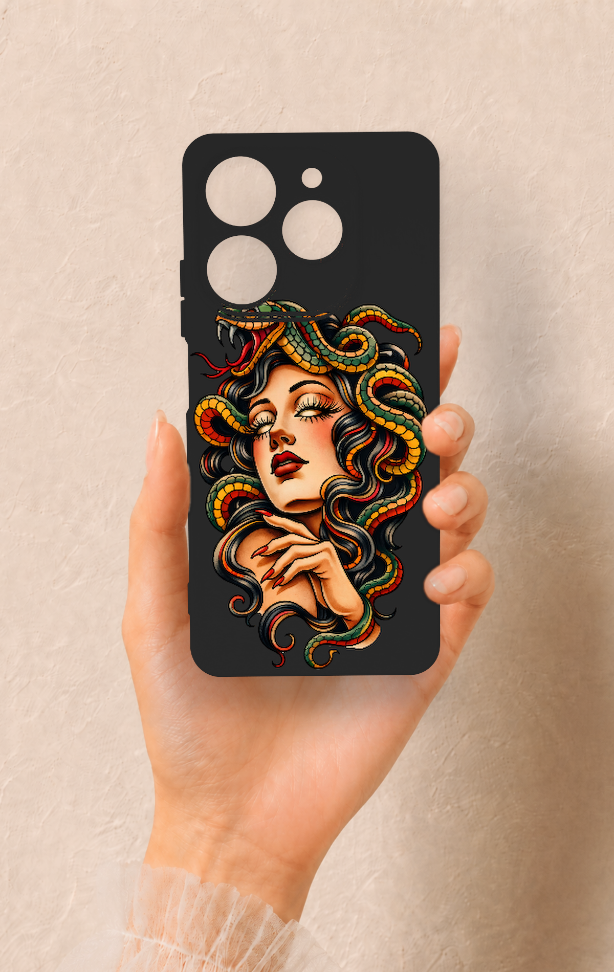 Tecno Spark 10 Pro Uyumlu Medusa Desenli Silikon Kılıf