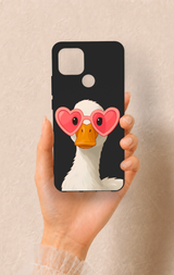Oppo A15 Uyumlu Aşık Ördek Desenli Silikon Kılıf