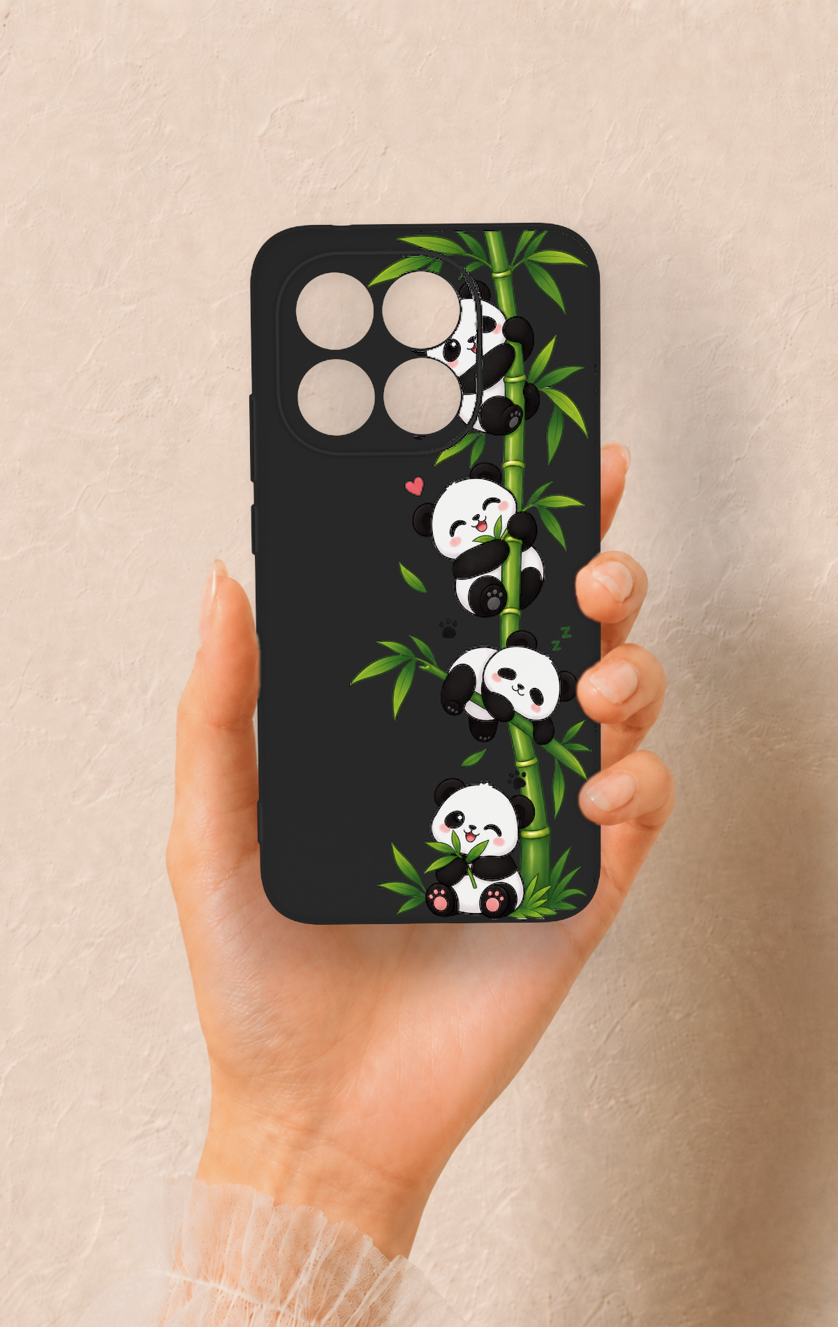 Mi 15T 5G Uyumlu Sevimli Panda Bambu Desenli Silikon Kılıf