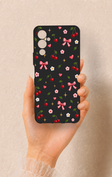 Tecno Pova Neo 4 Uyumlu Papatya Kiraz Fiyonk Desenli Silikon Kılıf