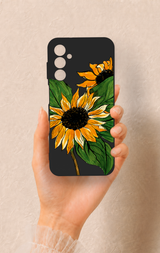 Samsung M14 Uyumlu Ay Çiçeği Desenli Silikon Kılıf