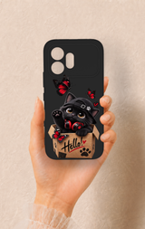 Honor 600 Uyumlu Hello Cat Desenli Silikon Kılıf