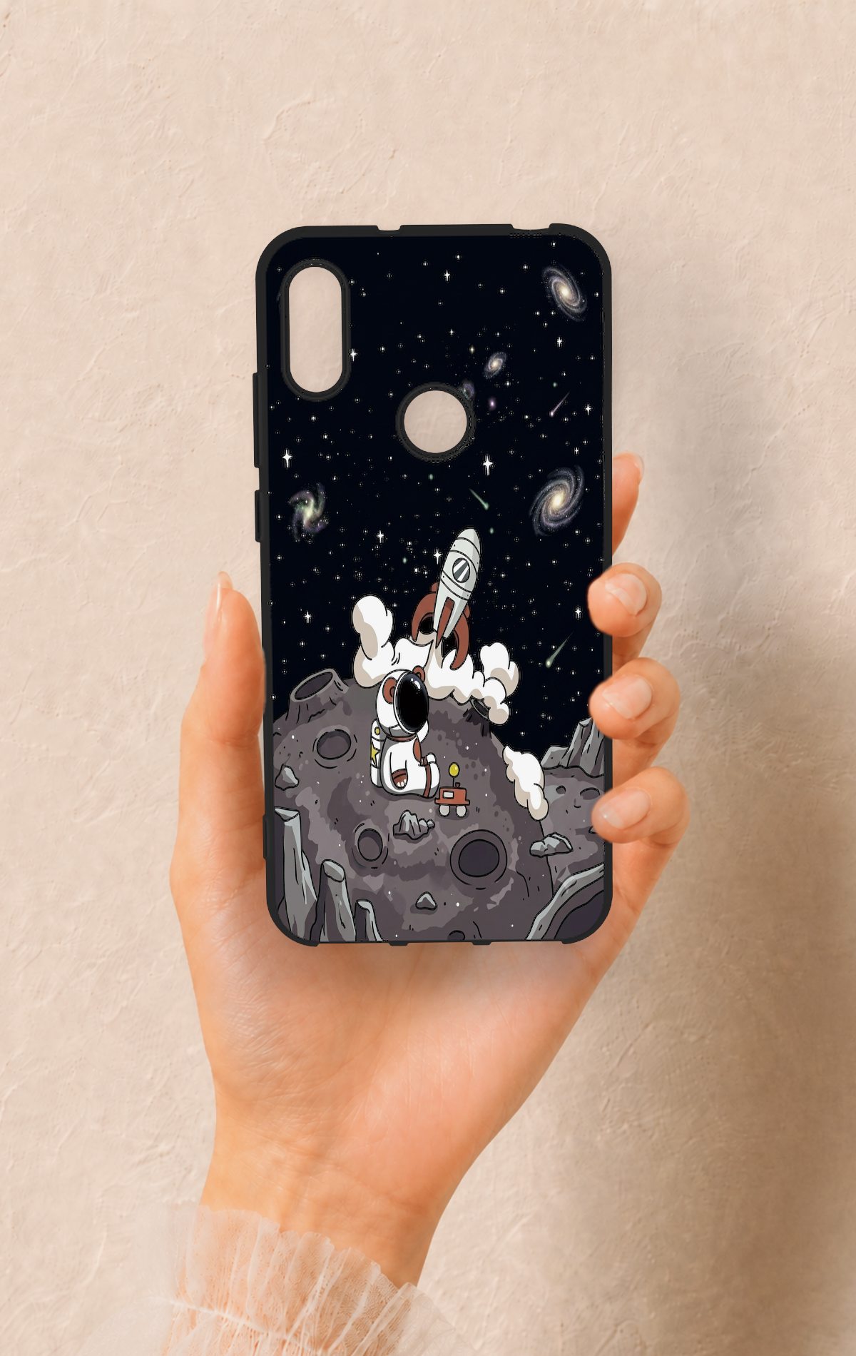 Huawei Y6 2019 Uyumlu Uzay Astronot Desenli Silikon Kılıf