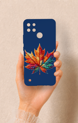 Realme C21Y Uyumlu Renkli Yaprak Desenli Silikon Kılıf