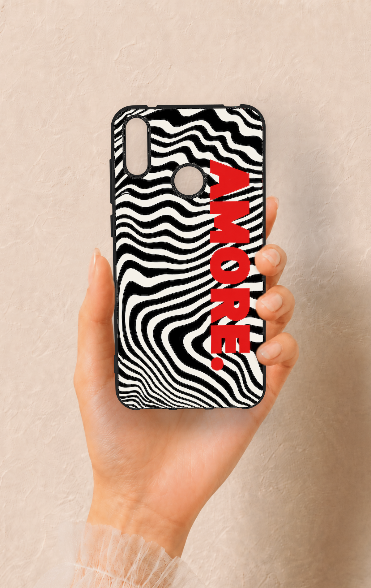 Huawei Y7 2019 Uyumlu Zebra Amore Desenli Silikon Kılıf