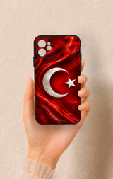 iPhone 11 Uyumlu Türk Bayrağı Desenli Silikon Kılıf