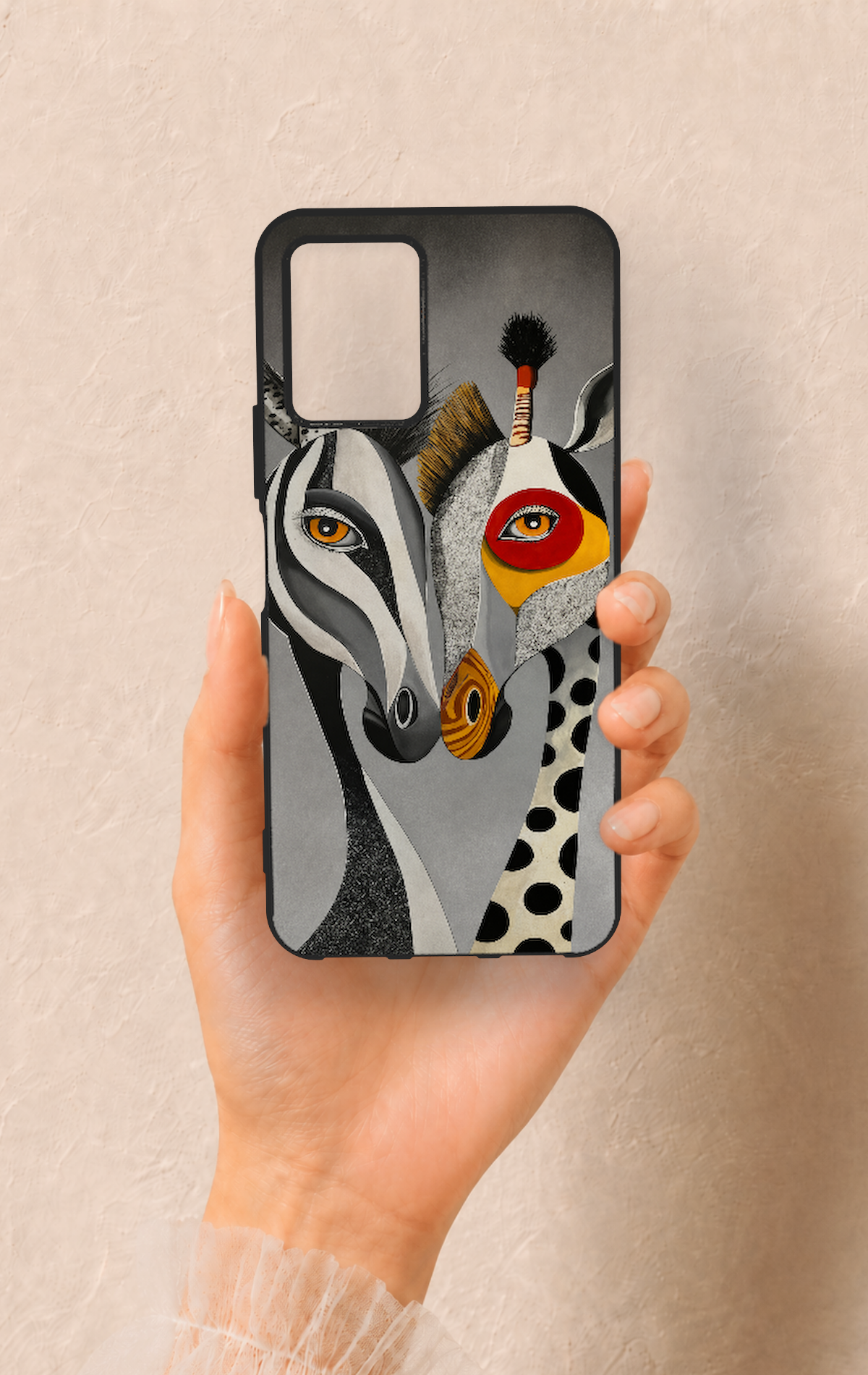 Vivo Y33S Uyumlu Zebra ve Zürafa Desenli Silikon Kılıf