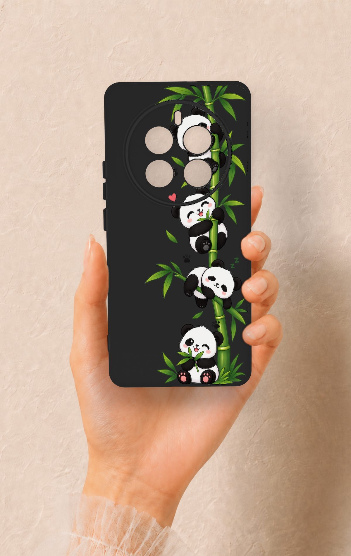 Realme 12 Pro Uyumlu Sevimli Panda Bambu Desenli Silikon Kılıf
