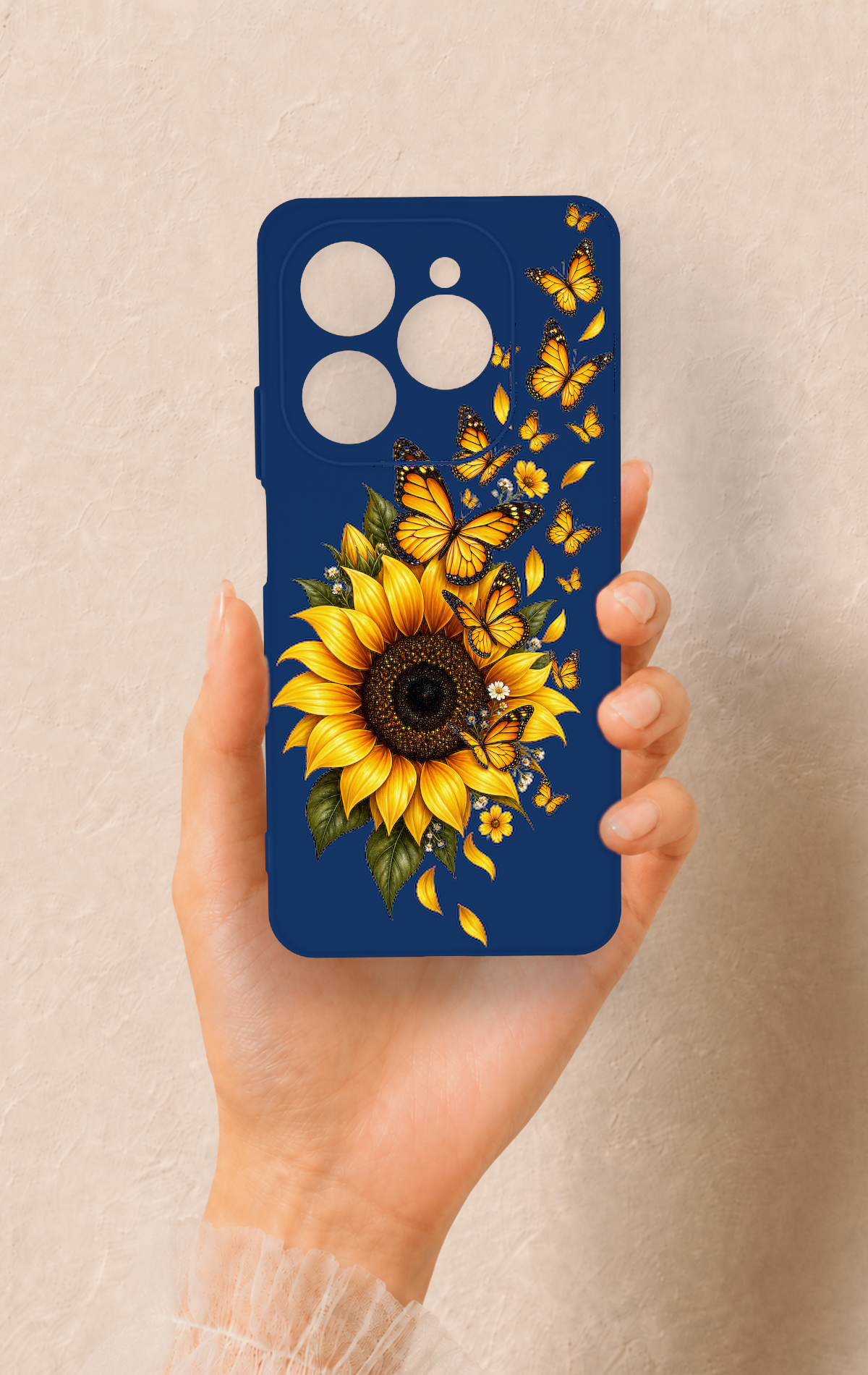 Tecno Spark 20 Pro Uyumlu Ayçiçeği Desenli Silikon Kılıf