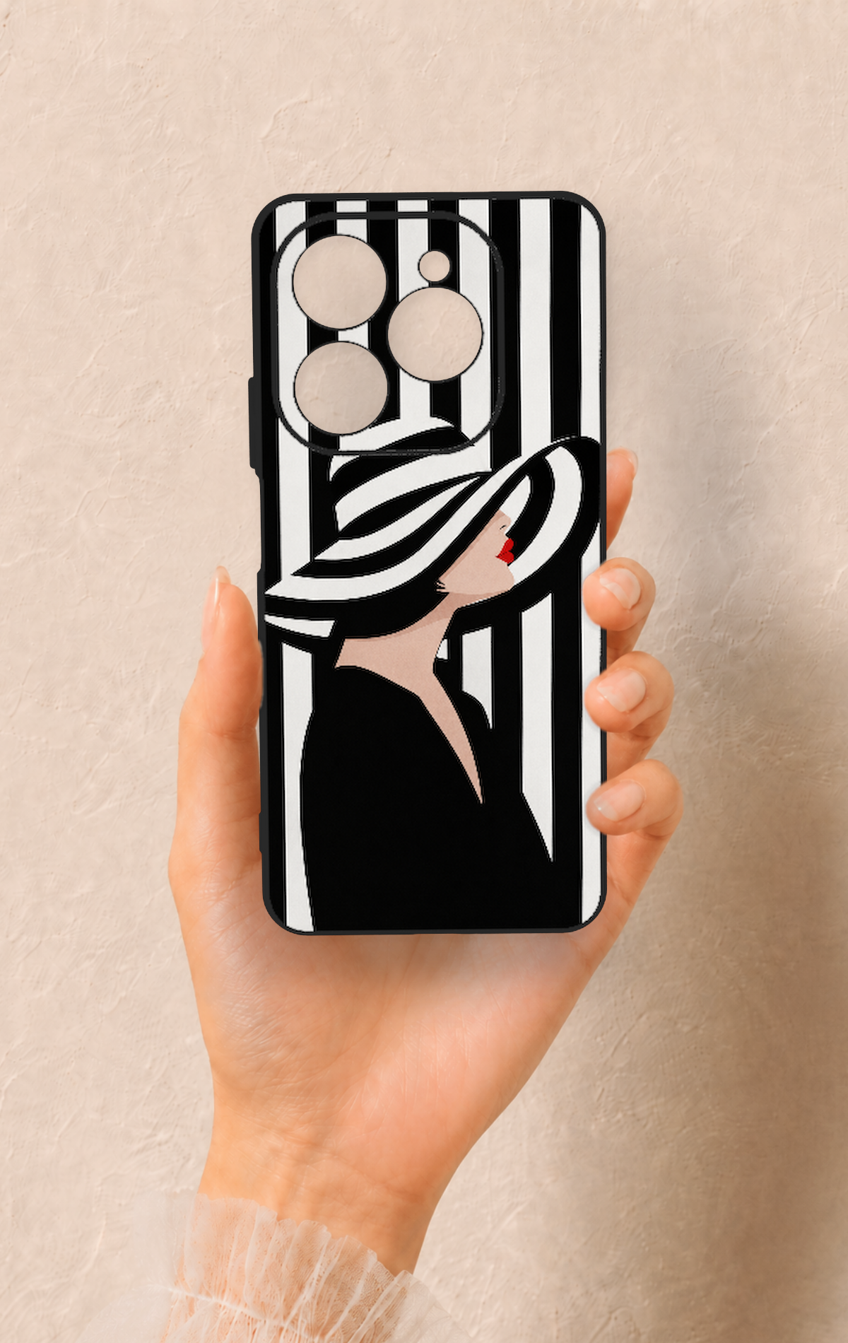 Tecno Spark 20 Pro Uyumlu Madam Marica Desenli Silikon Kılıf