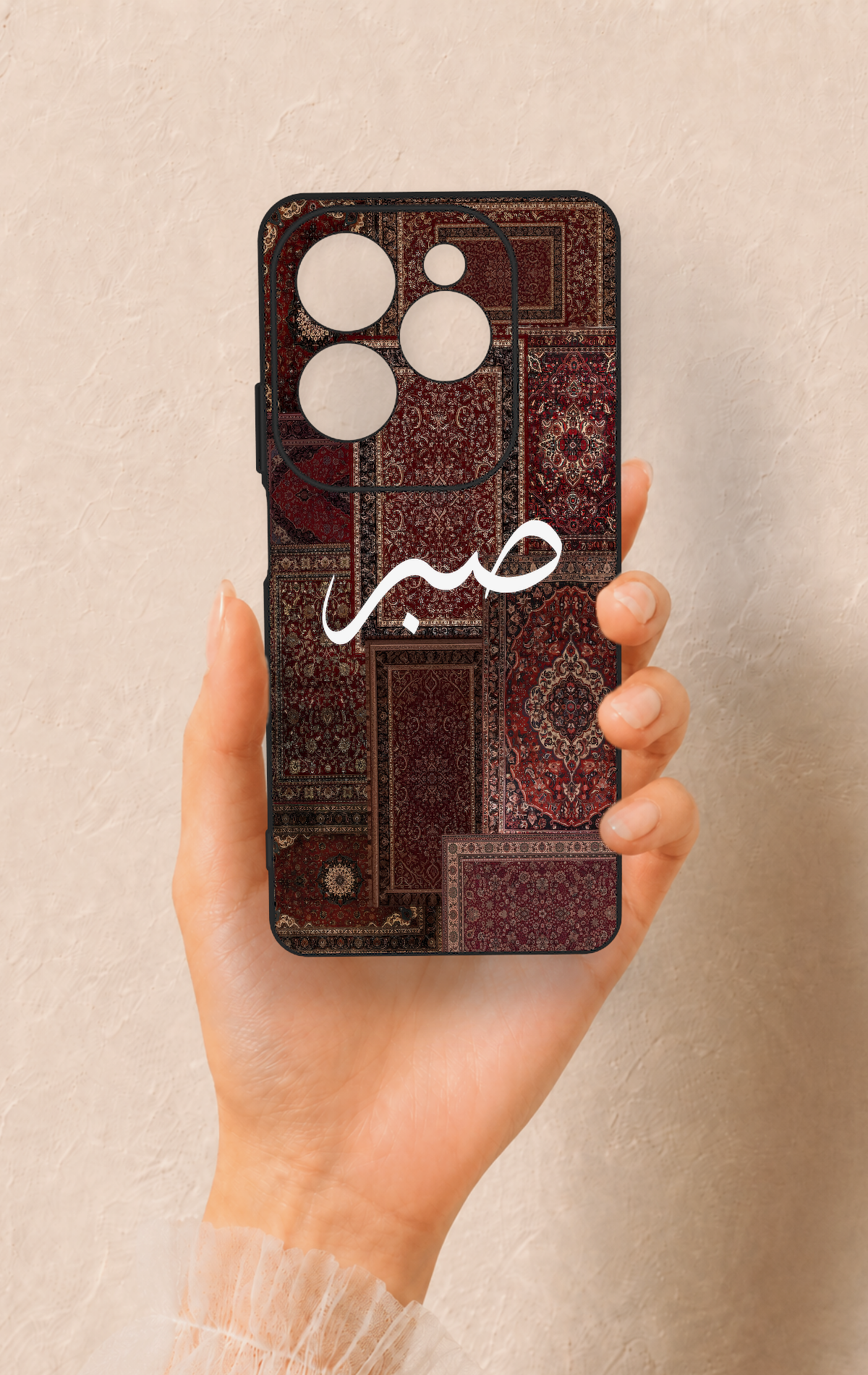 İnfinix Hot 40 Pro Uyumlu Sabır Etnik Halı Desen Desenli Silikon Kılıf