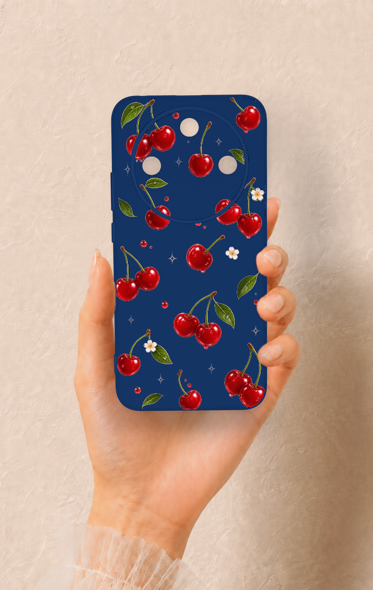 Honor Magic 8 Lite Uyumlu Kiraz Papatya Desenli Silikon Kılıf