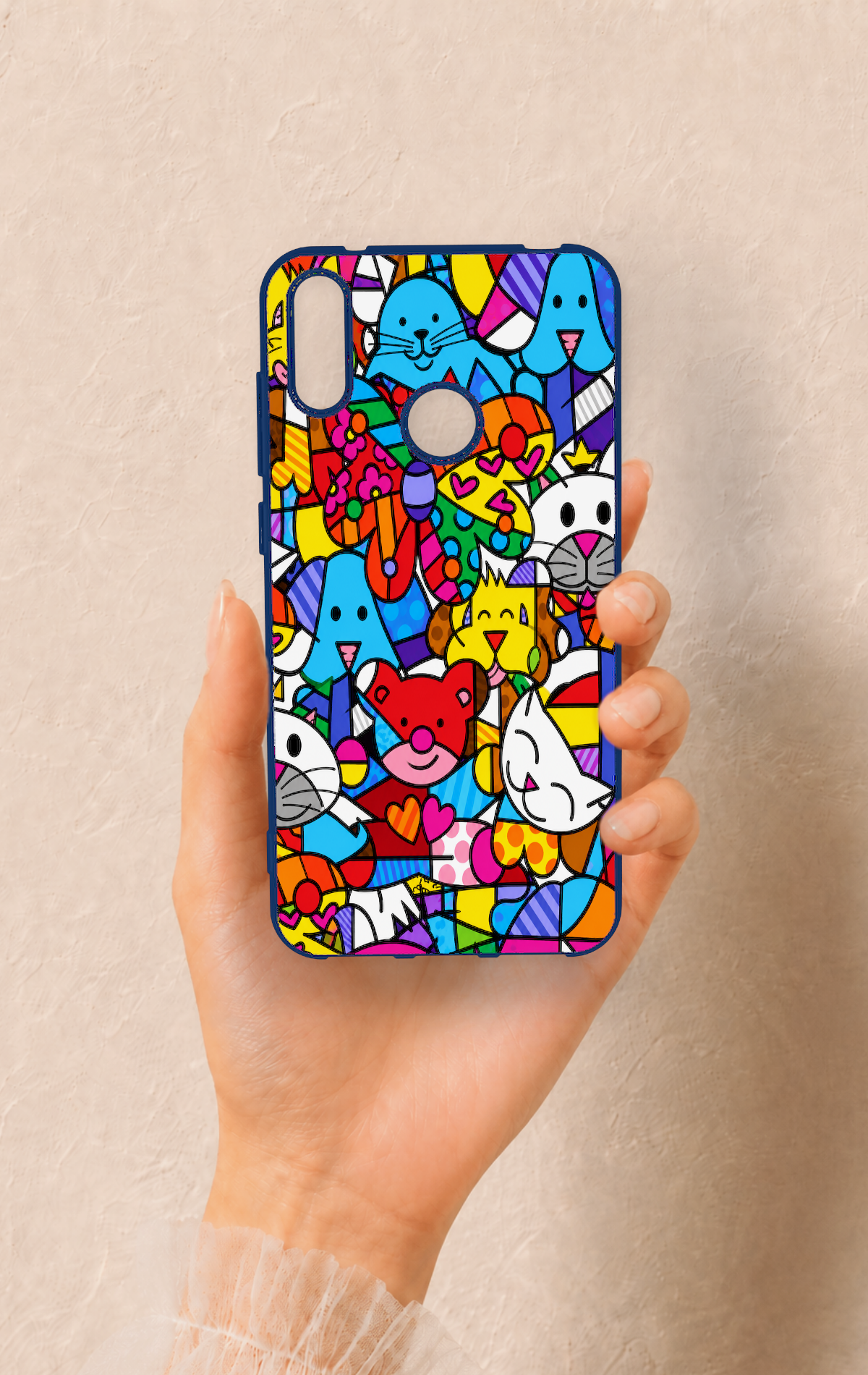 Huawei Y7 2019 Uyumlu Britto Garden Desenli Silikon Kılıf