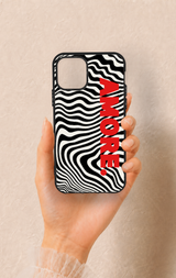 iPhone 11 Pro Uyumlu Zebra Amore Desenli Silikon Kılıf