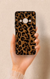 Redmi A3 Uyumlu Koyu Leopar Deri Desenli Silikon Kılıf