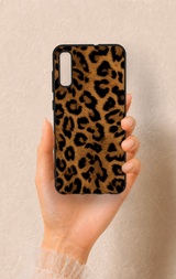 Samsung A70 Uyumlu Koyu Leopar Deri Desenli Silikon Kılıf